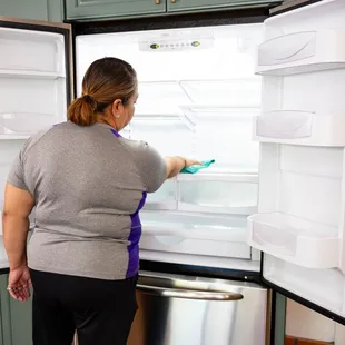 Inside fridge cleaning services.