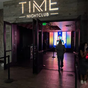 the entrance to the nightclub