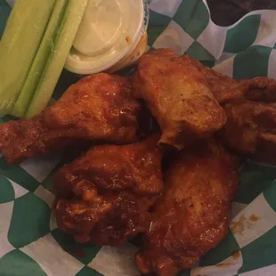 Honey Sriracha wings!! Best flavor on the menu.