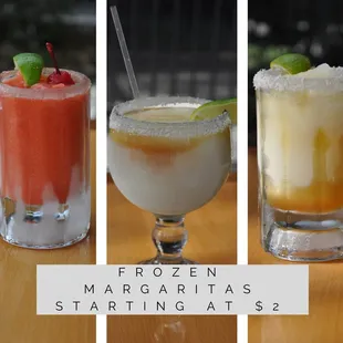 frozen margaritas starting at $ 2