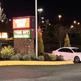 a car parked in a parking lot