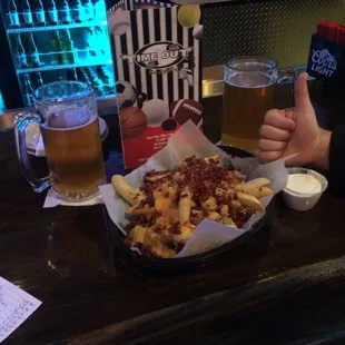 Enjoying the power play fries!!!