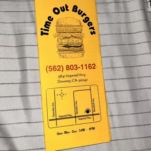 Menu; as of March 2024