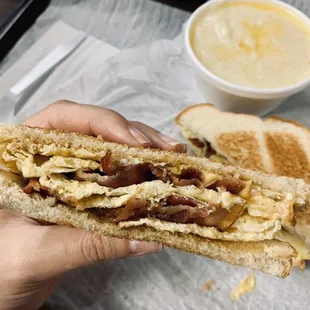 Bacon egg and cheese sandwich