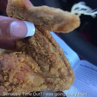 Time Out Chicken improve. Feathers on chicken wings is not cool