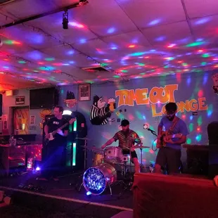 a band playing on stage