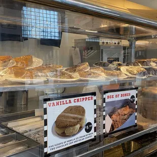 a display of baked goods