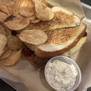 Another winner! The grilled cheese with homemade chips and dip. Yummy!