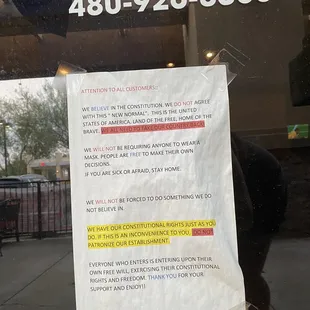 Trash taped to the door