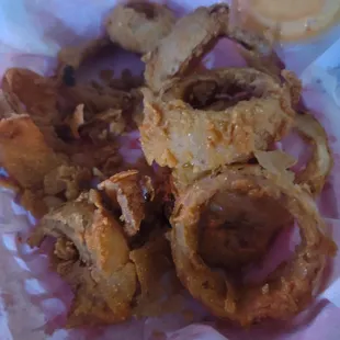 Onion rings.  Not up to par