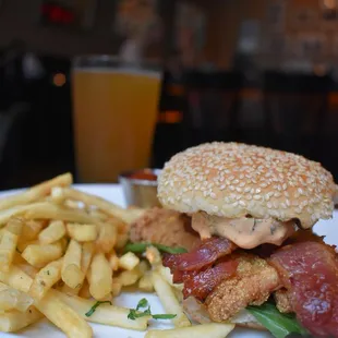 Fried Chicken Sandwich w/ Bacon