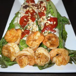 Grilled romaine added shrimp