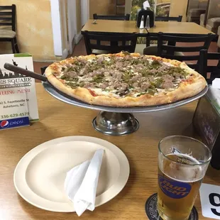 Sausage pepper and mushroom pizza!