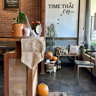 Enjoying the autumn decor