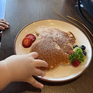 Kids bear pancake. It was on the sweet side.