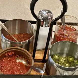 condiments...