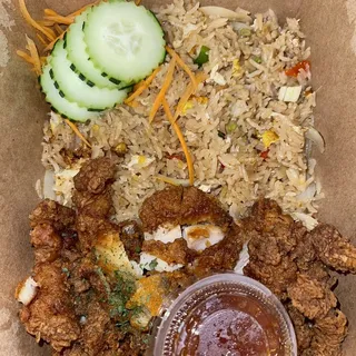 Fried Rice with Fried Chicken