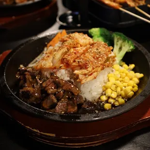 a plate of food on a table