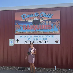 Time to Chill Daiquiris was yummy! I got a pina colada and it was delish. Quick service and fair price. Would def stop by again.