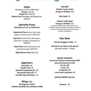 Food menu