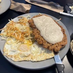 Chicken Country Fried Steak &amp; Eggs