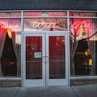 the front door of a restaurant
