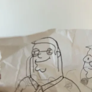 a drawing of a man and a woman