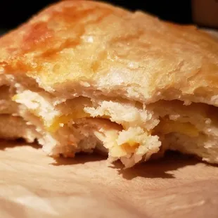 Interior of ham and cheese croissant ($5.25). I liked the croissant, but not the Taiwanese ham. The cheese was also iffy.