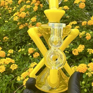 Nitro Glass - Cross Over Recycler Beautiful Yellow and dichroic accents