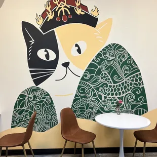 Mural in seating area