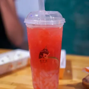 Watermelon Fruit Tea with Coconut Jelly - IG: @nelson_eats