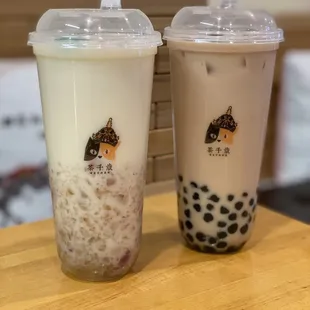 Peach Gum Soy Milk &amp; Black Pearl Milk Tea