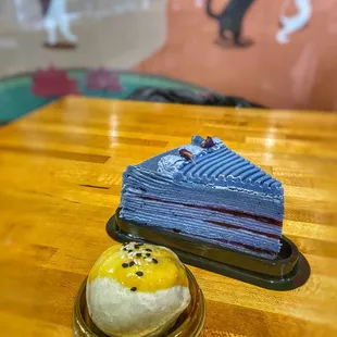 Blueberry Mille Crepe Cake &amp;  Lotus Seed Paste Egg Yolk Pastry