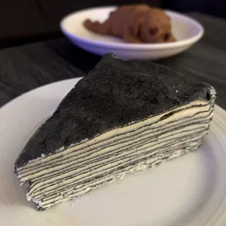 Charcoal Mille Crepe Cake