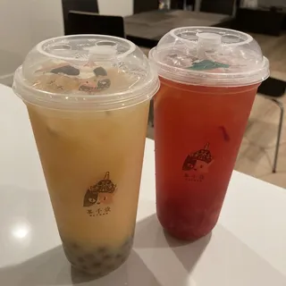 Large crystal Boba Orange Tea