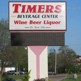 a sign for a liquor company
