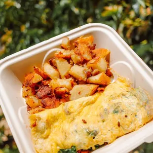 kale omelette with potatoes
