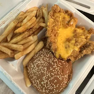 Fried chicken sandwich add cheese