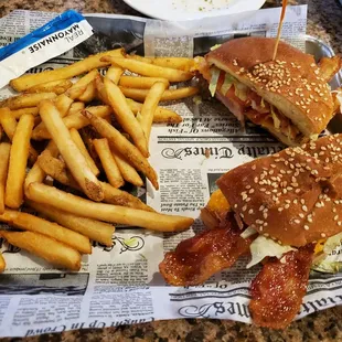 Times Club sandwich and fries