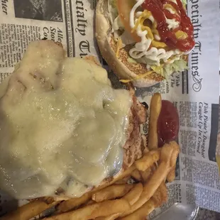 This is the swishroom! Smothered  mushrooms and topped with Swiss cheese.