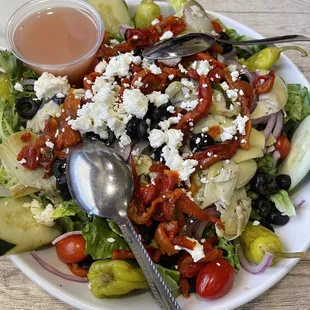 Mediterranean salad: $14.95 (huge portion)