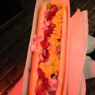 Chicago style hot dog