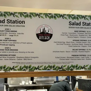 Salad station menu