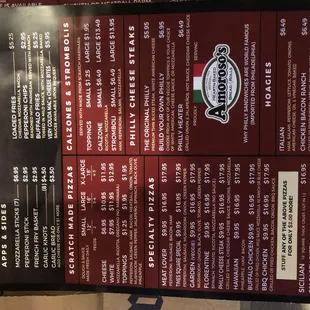 menu