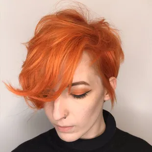 Vibrant pixie cut