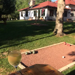 Bocce  and a glass of wine!
