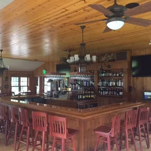 Comfortable bar with view of Big Cedar Lake