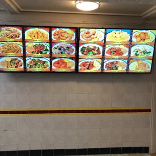 the menus on the wall