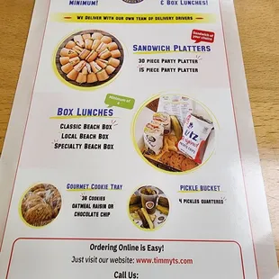 Back side of menu
