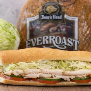 a turkey and lettuce sandwich